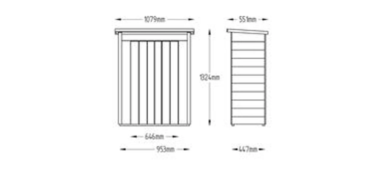 Forest Garden Pent Garden Store Pressure Treated 1080 X 550 X 1320mm - Image 15