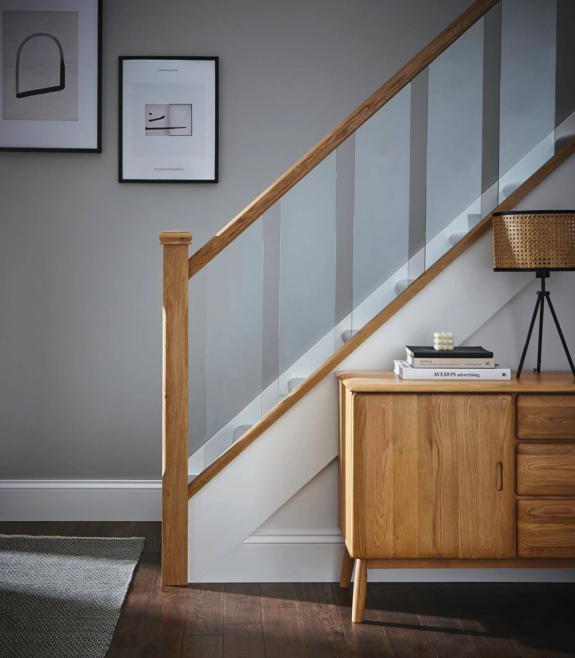 Burbidge Oak Elements Handrail For Inset Glass - Image 4