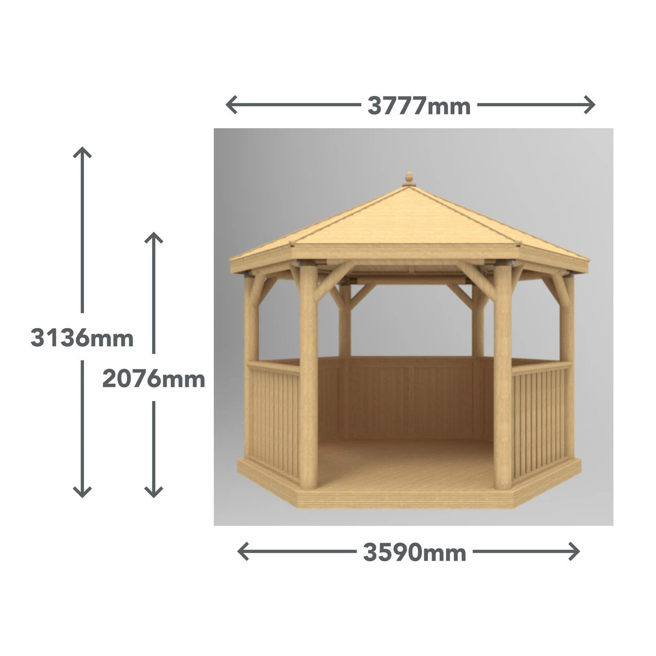 Forest Garden Hexagonal Cedar Roof Gazebo - Image 17