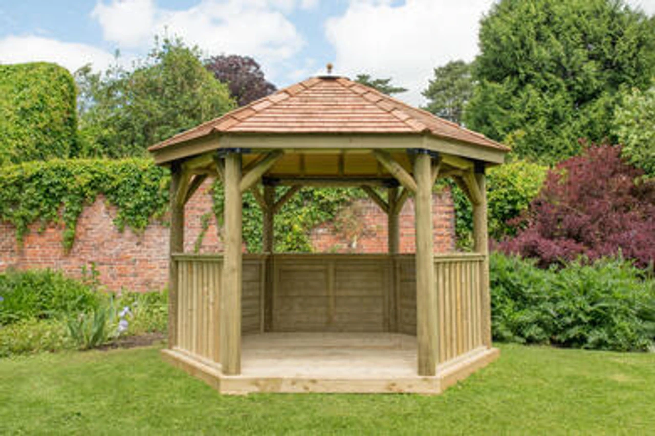 Forest Garden Hexagonal Cedar Roof Gazebo - Image 4