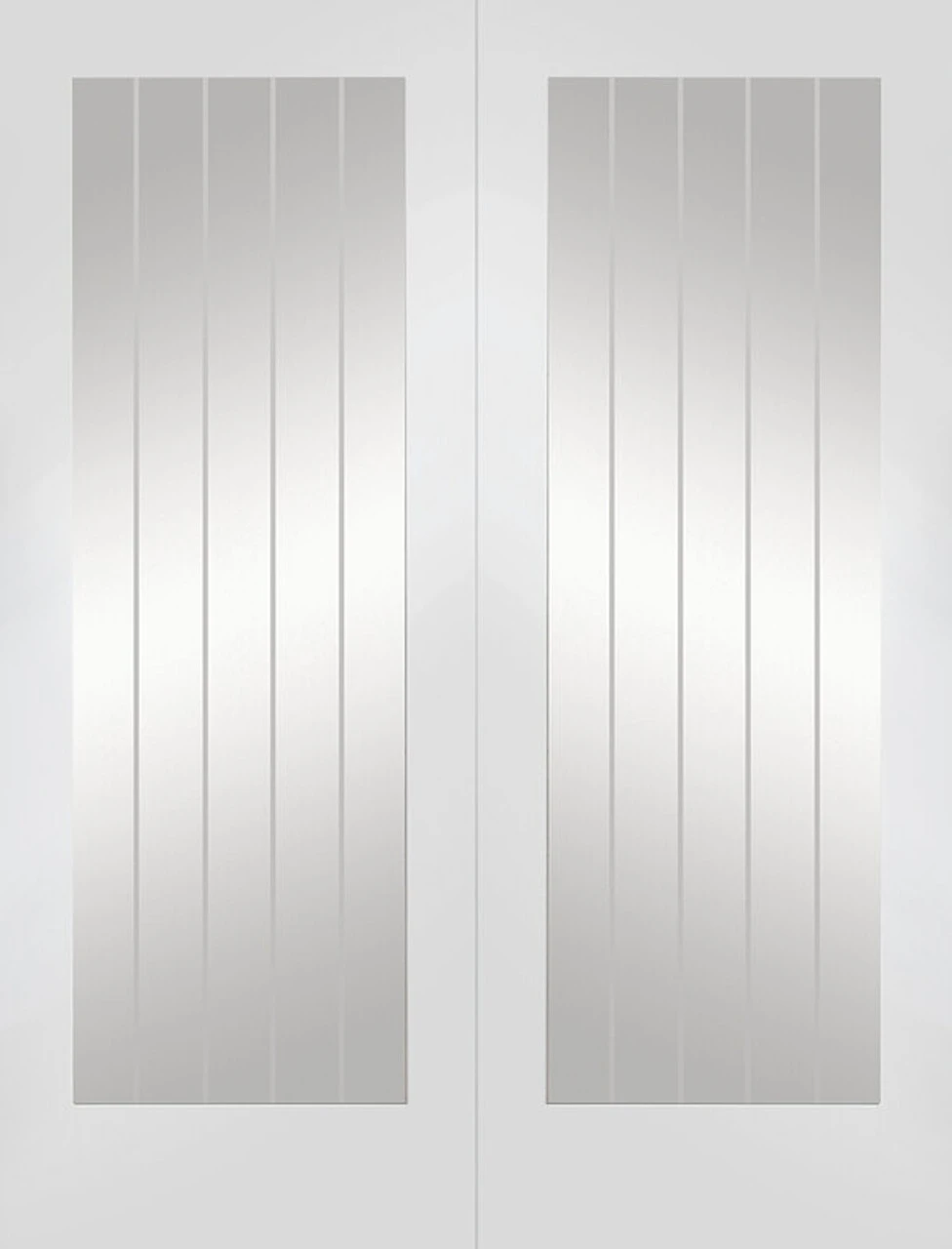 XL Suffolk White Primed Door Pair With Clear Glass