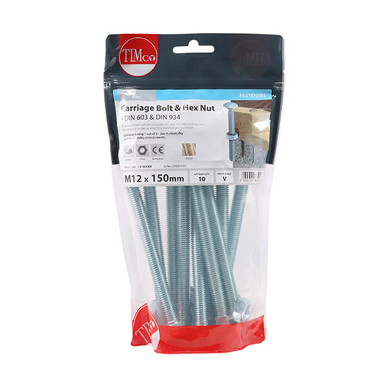 Timco Muti-Fix External Masonry Bolts Hex Flange Silver M10 8mm (100 Pack) MF860 - Image 5