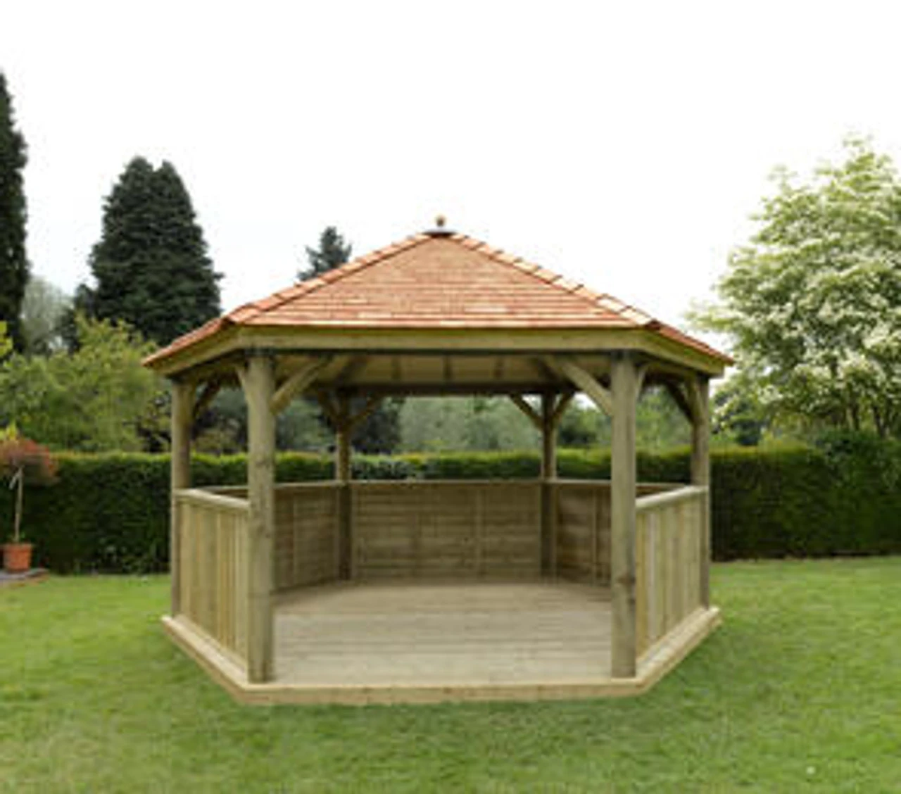 Forest Garden Hexagonal Cedar Roof Gazebo - Image 12