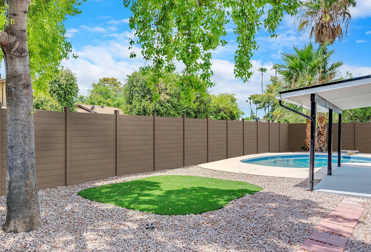 ArborFence Composite Fence Panels With Top Panel Dark Brown (5 Pack) - Image 4