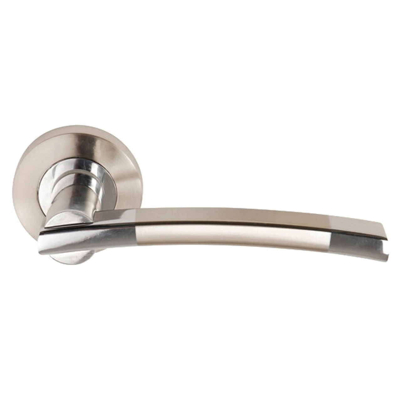 Orpheus Lever Door Handle Privacy Latch Set On Round Rose PCP