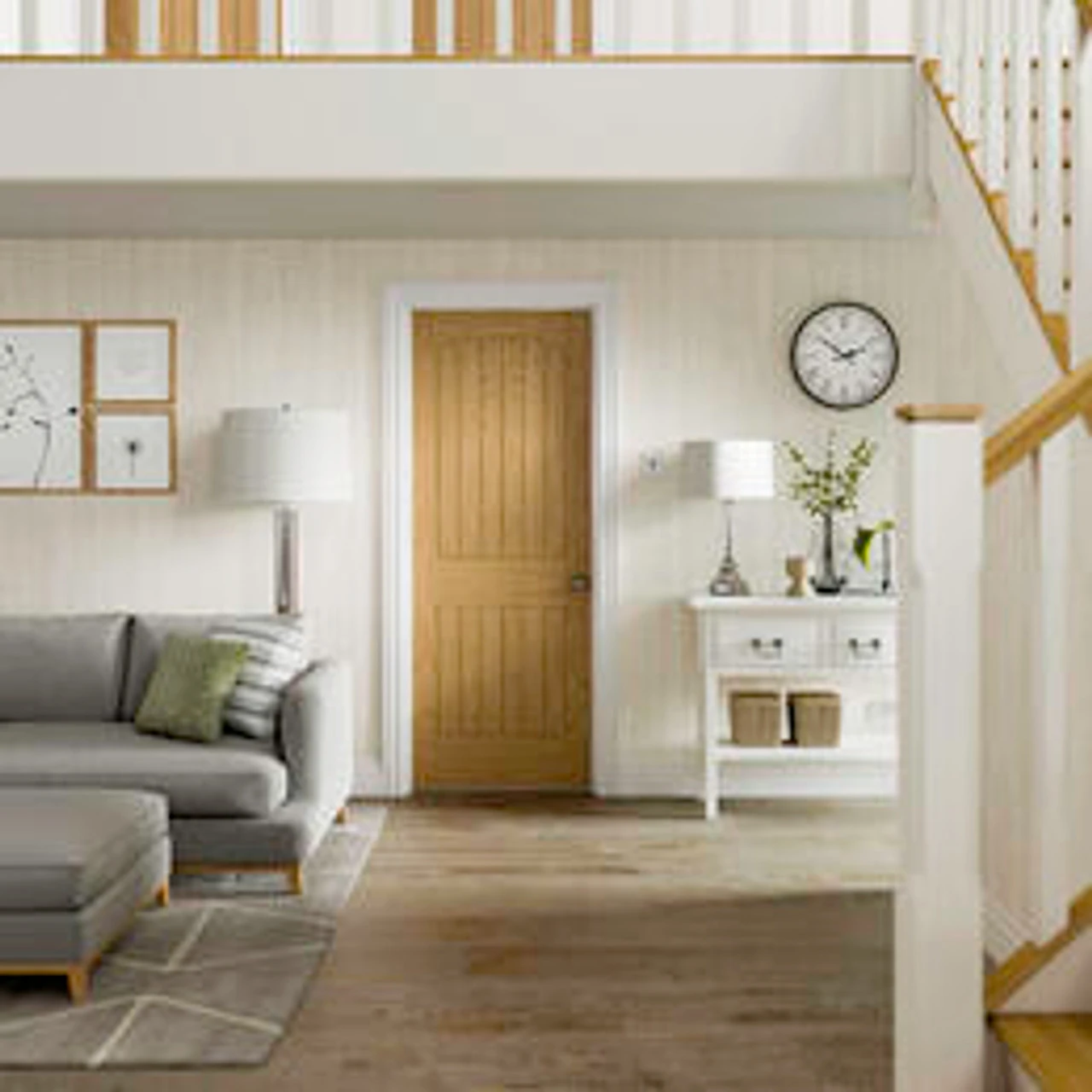 XL Sussex Internal Oak Door With Clear Glass 1981 X 762 X 35mm (30 Inch) - Image 3